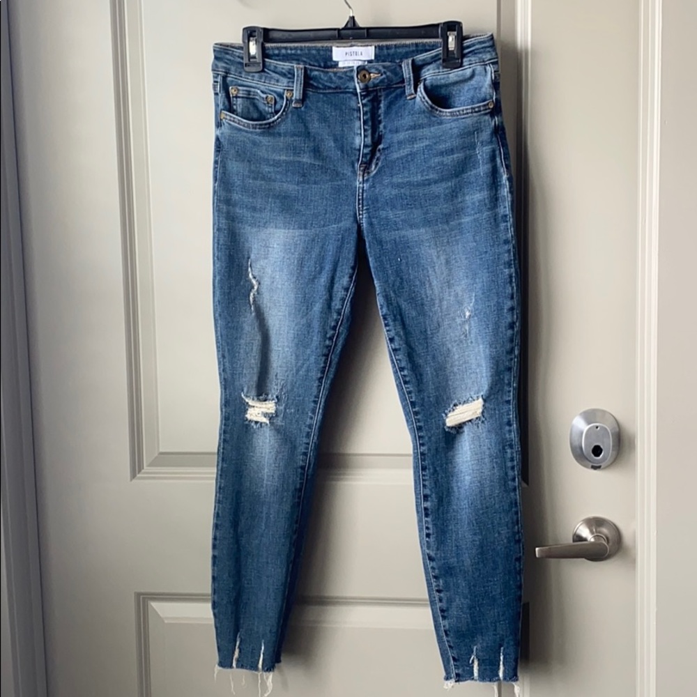 Pistola Makayla Distressed Scissor Cut Hem Jean